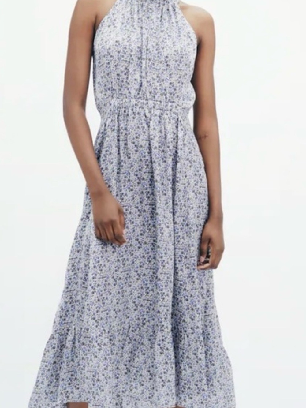 Dex Forget Me Not Floral Halter Midi Dress